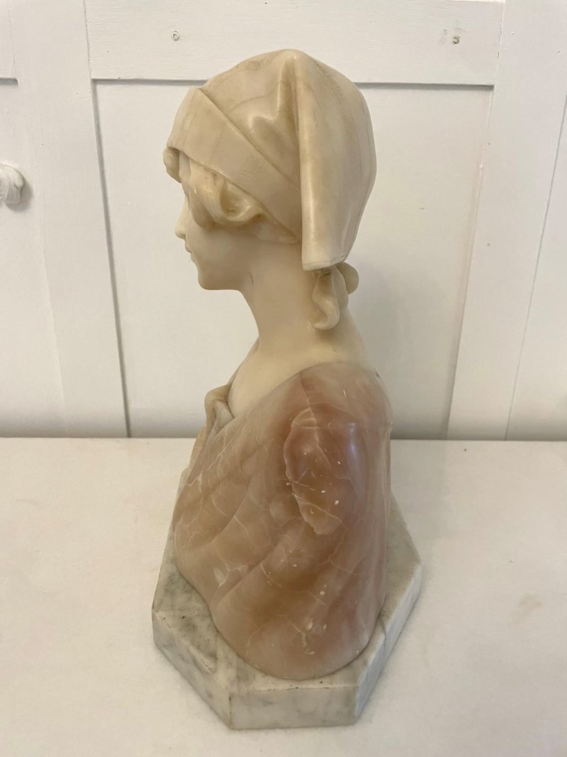 Superb Quality Antique Victorian Alabaster Bust - Image 6