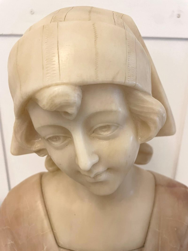 Superb Quality Antique Victorian Alabaster Bust - Image 12