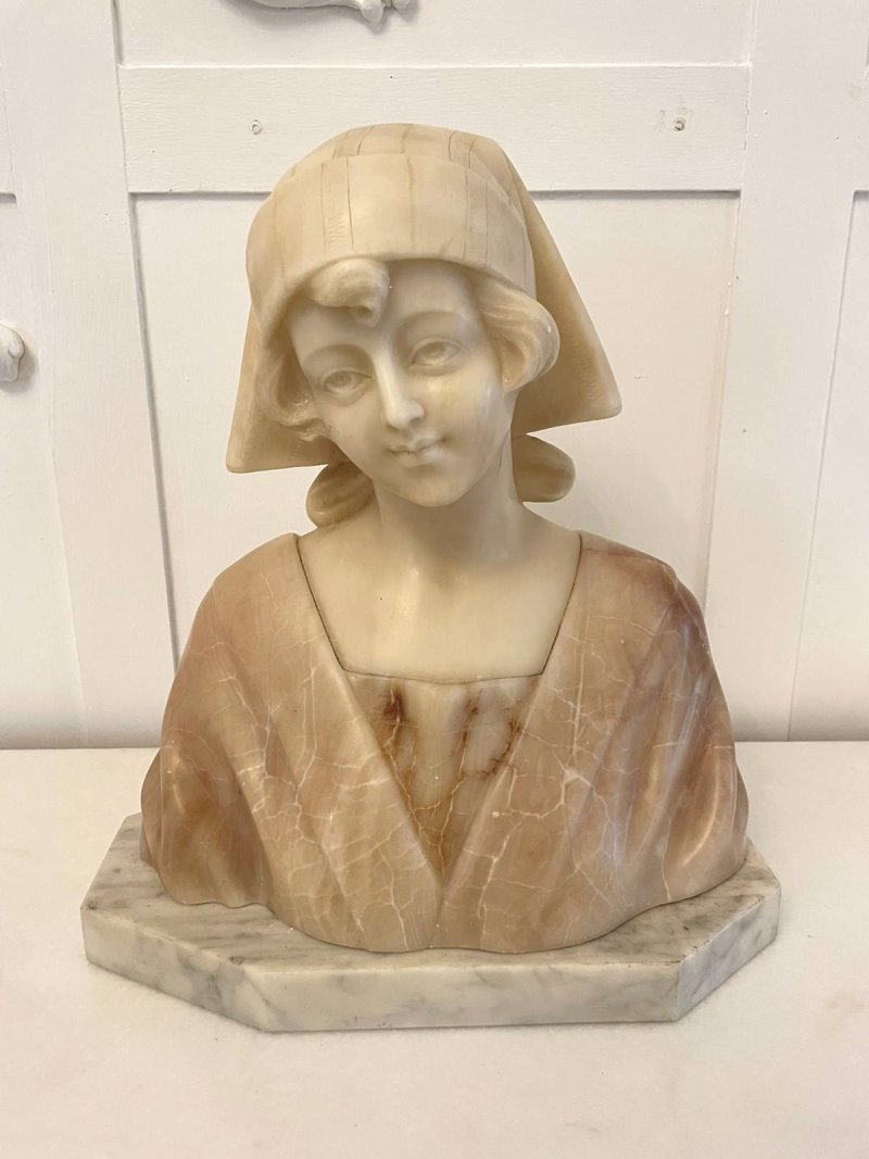 Superb Quality Antique Victorian Alabaster Bust - Image 4