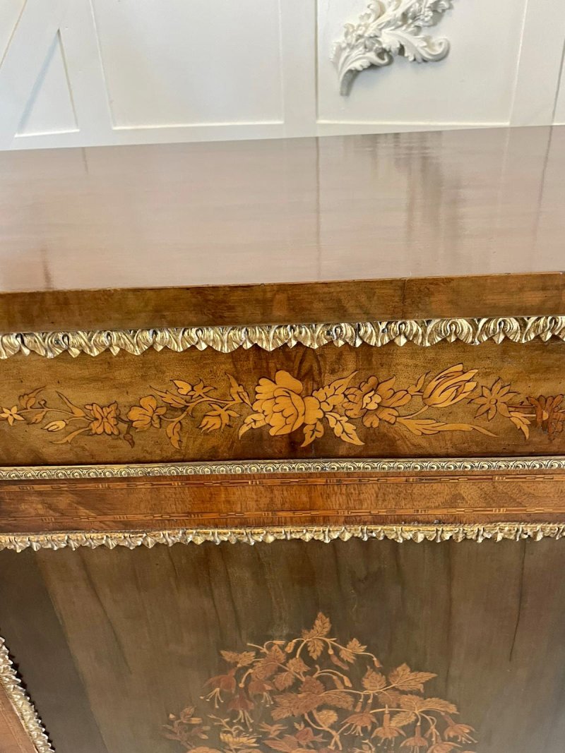 Antique Victorian Quality Burr Walnut Marquetry Inlaid Credenza/Sideboard - Image 10