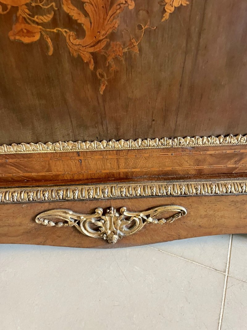 Antique Victorian Quality Burr Walnut Marquetry Inlaid Credenza/Sideboard - Image 12
