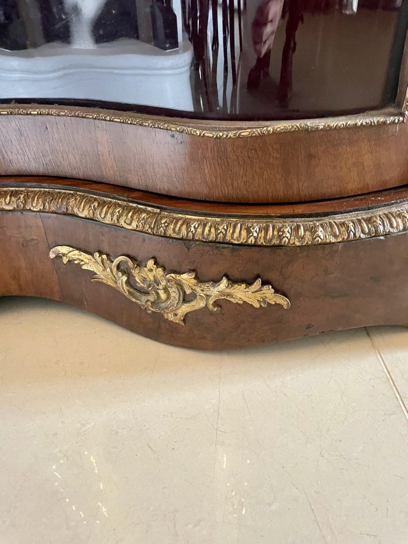 Antique Victorian Quality Burr Walnut Marquetry Inlaid Credenza/Sideboard - Image 13