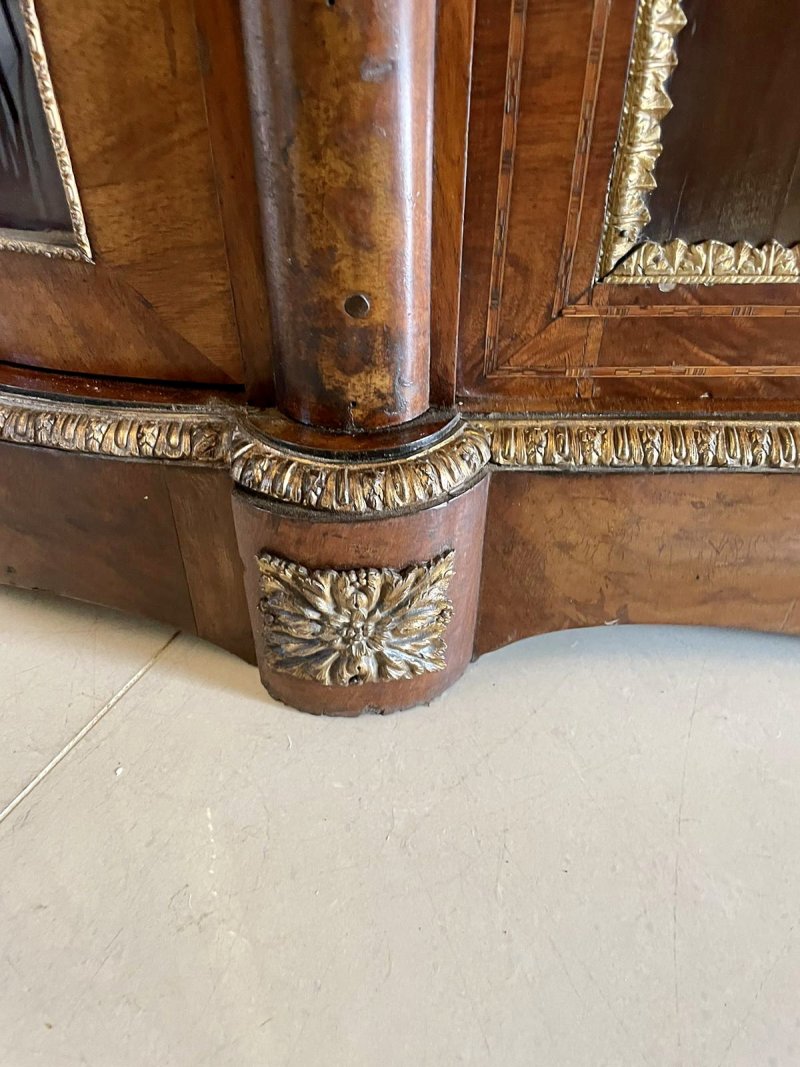 Antique Victorian Quality Burr Walnut Marquetry Inlaid Credenza/Sideboard - Image 14