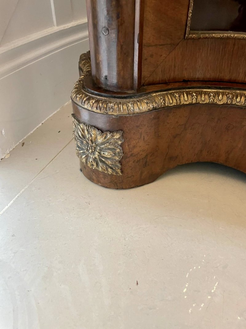 Antique Victorian Quality Burr Walnut Marquetry Inlaid Credenza/Sideboard - Image 17