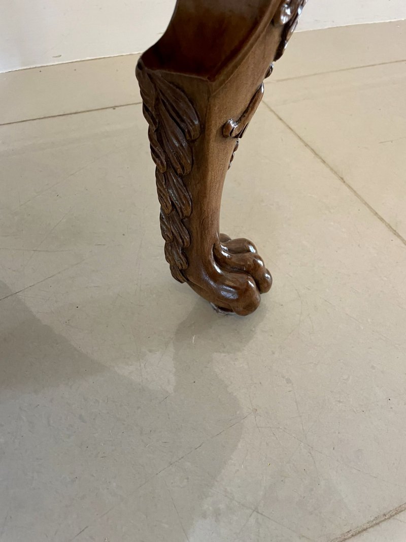 Outstanding Quality Antique Victorian Carved Walnut Freestanding Stool - Image 10
