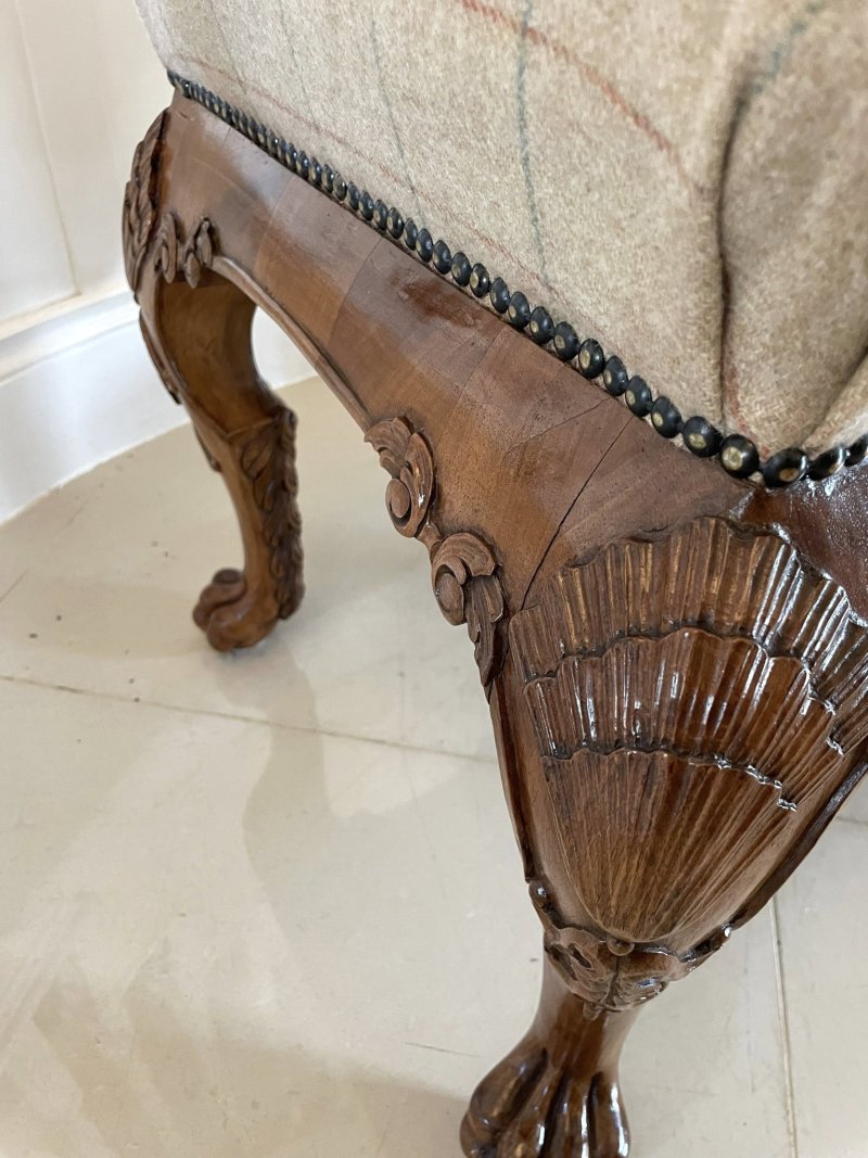 Outstanding Quality Antique Victorian Carved Walnut Freestanding Stool - Image 8
