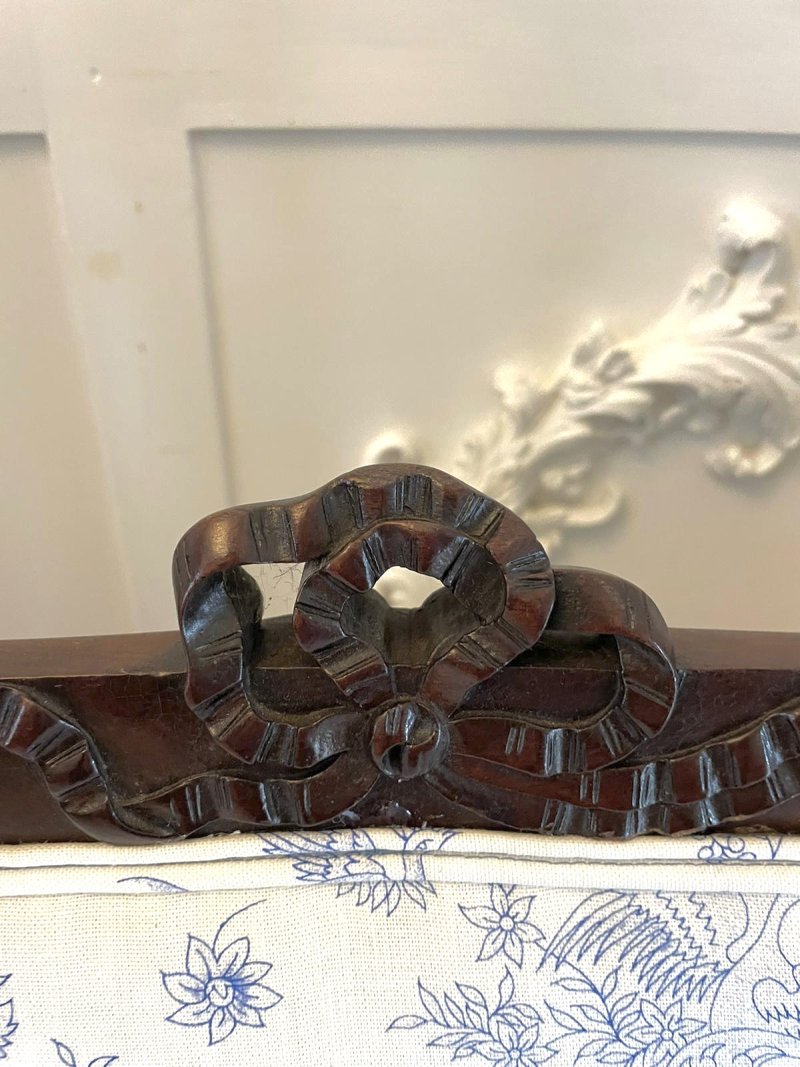 Antique Victorian Quality Carved Mahogany Settee - Image 7