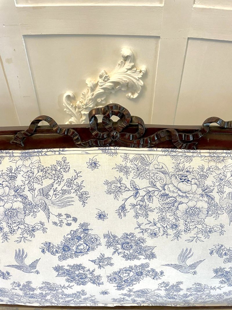 Antique Victorian Quality Carved Mahogany Settee - Image 15