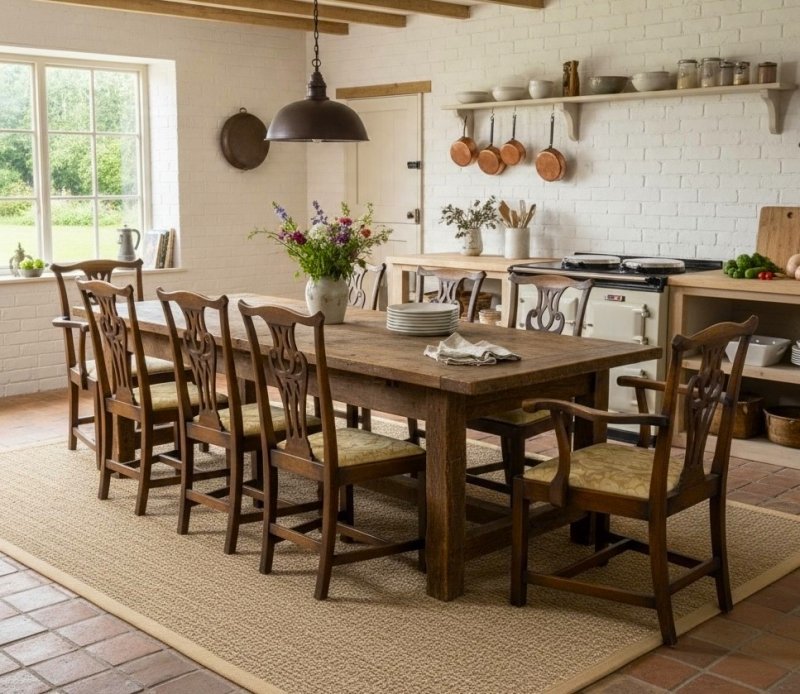 Set of 8 Provincial Country Chippendale Style Chairs - Image 2