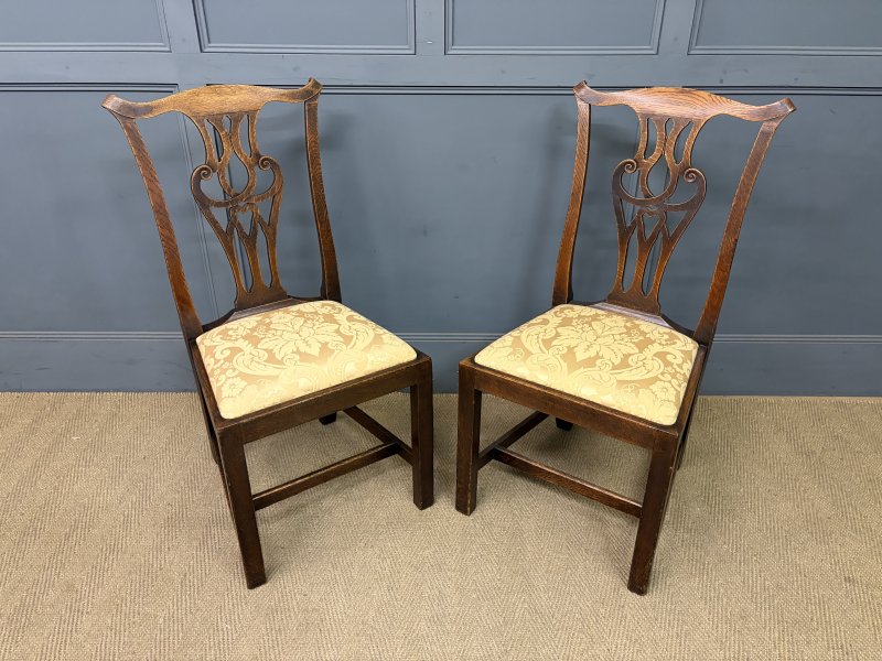 Set of 8 Provincial Country Chippendale Style Chairs - Image 6