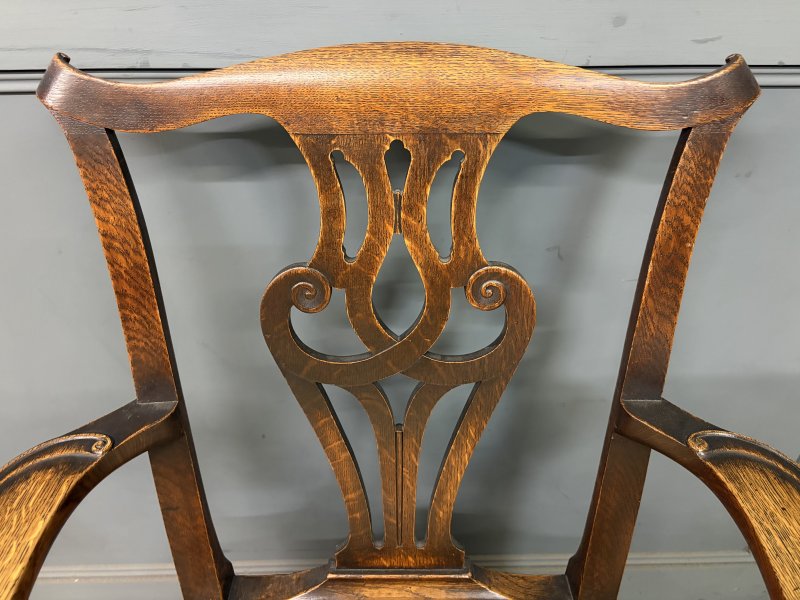 Set of 8 Provincial Country Chippendale Style Chairs - Image 14