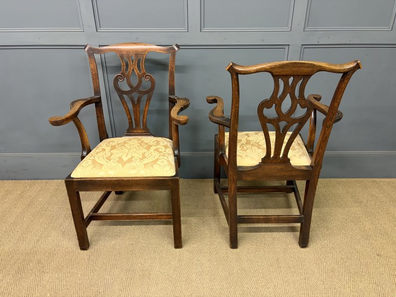Set of 8 Provincial Country Chippendale Style Chairs - Image 19