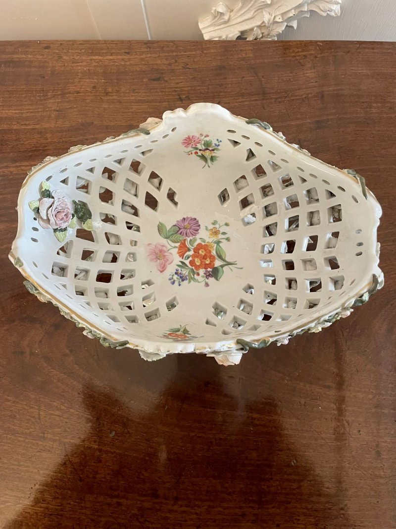 Antique 19th Century Meissen Style Work Basket Dish - Image 22