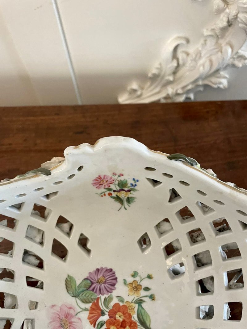 Antique 19th Century Meissen Style Work Basket Dish - Image 7