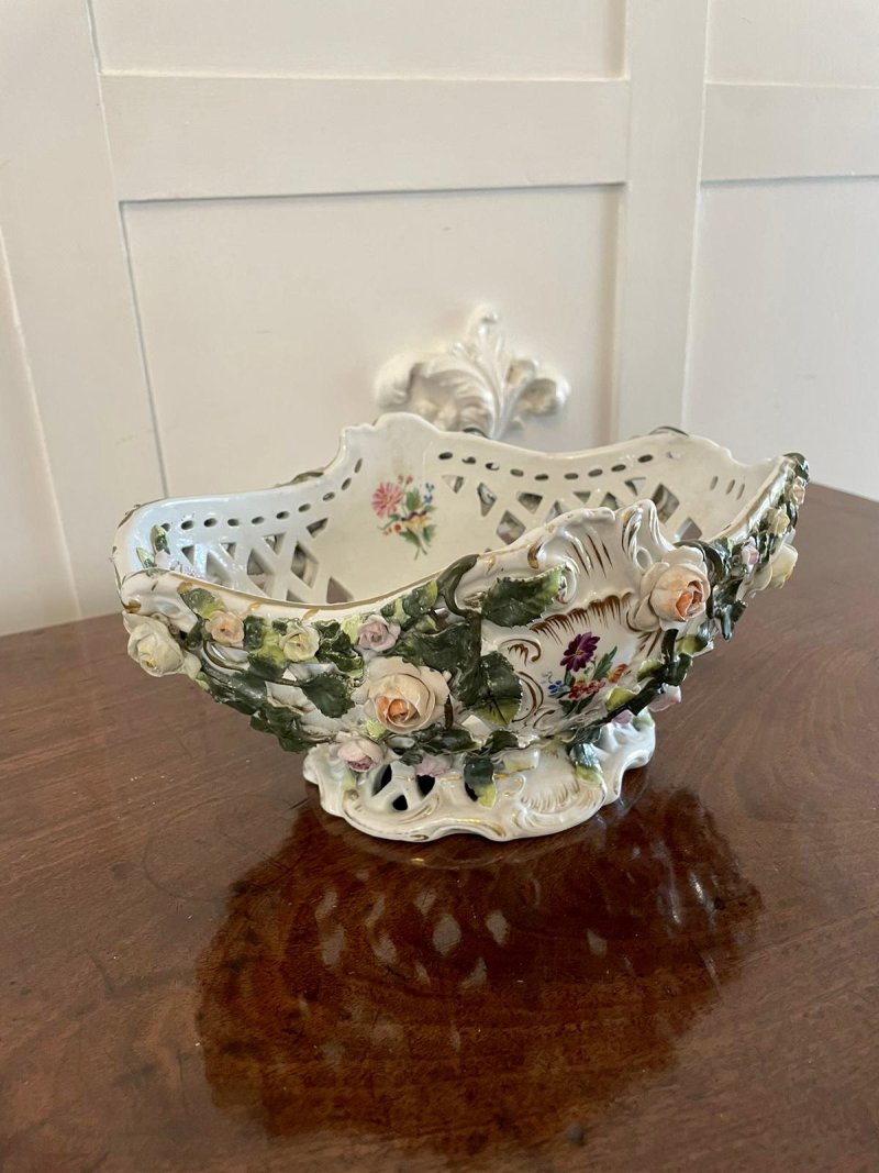 Antique 19th Century Meissen Style Work Basket Dish - Image 13