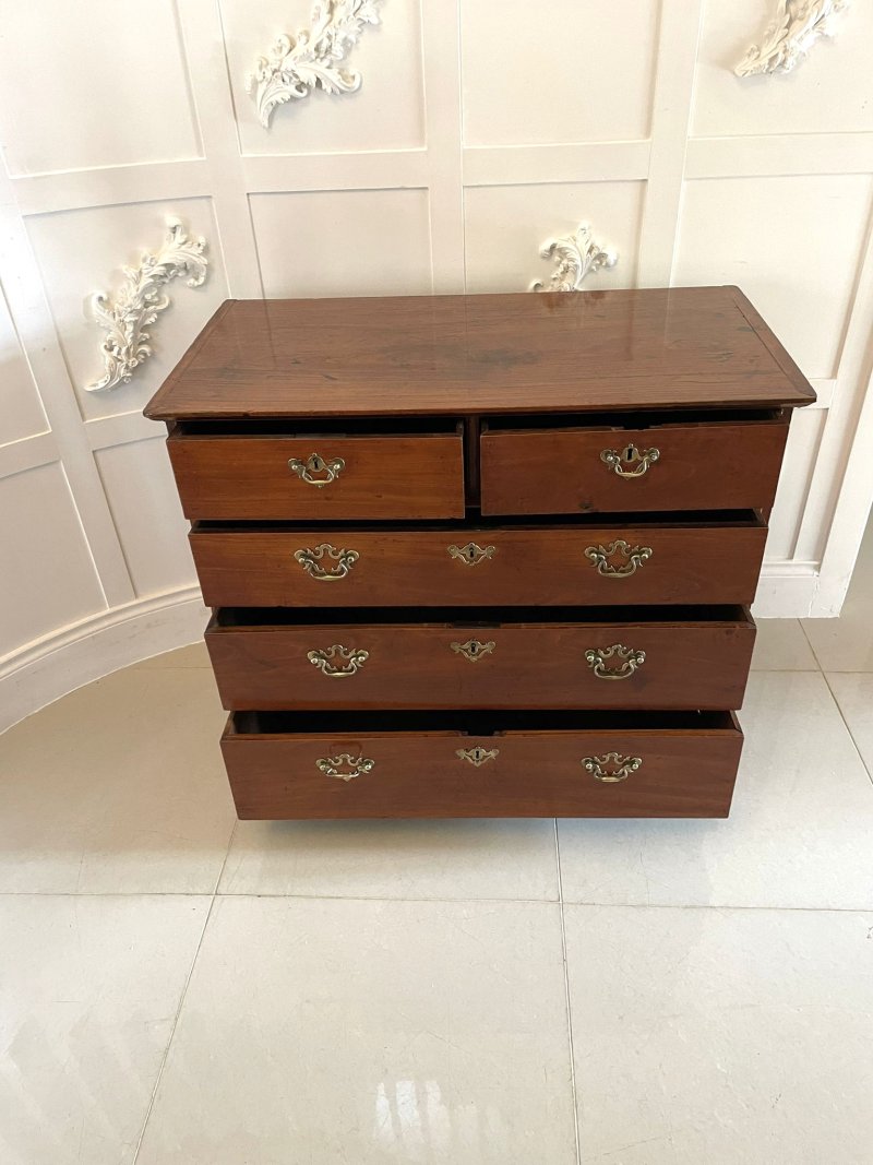 Rare Antique 18th Century George III Solid Satinwood Chest of 5 Drawers - Image 3