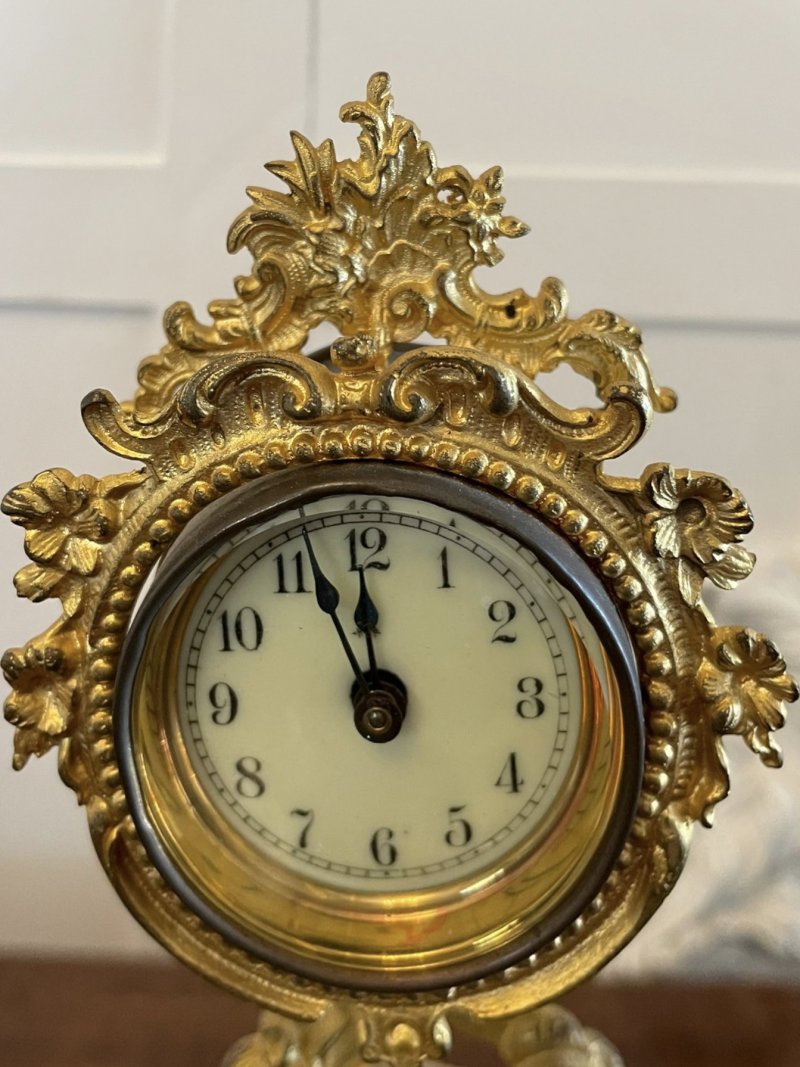 Fine Antique Victorian French Ornate Gilded Clock - Image 4