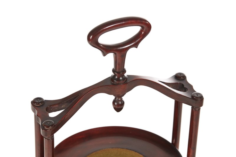 Unusual Antique Inlaid Mahogany 3 Tier Cake Stand - Image 4