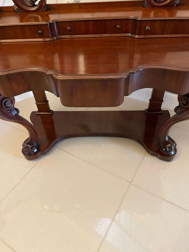 Quality Victorian Antique Carved Mahogany Dressing Table - Image 8