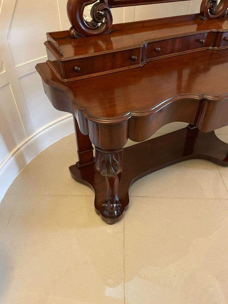 Quality Victorian Antique Carved Mahogany Dressing Table - Image 10