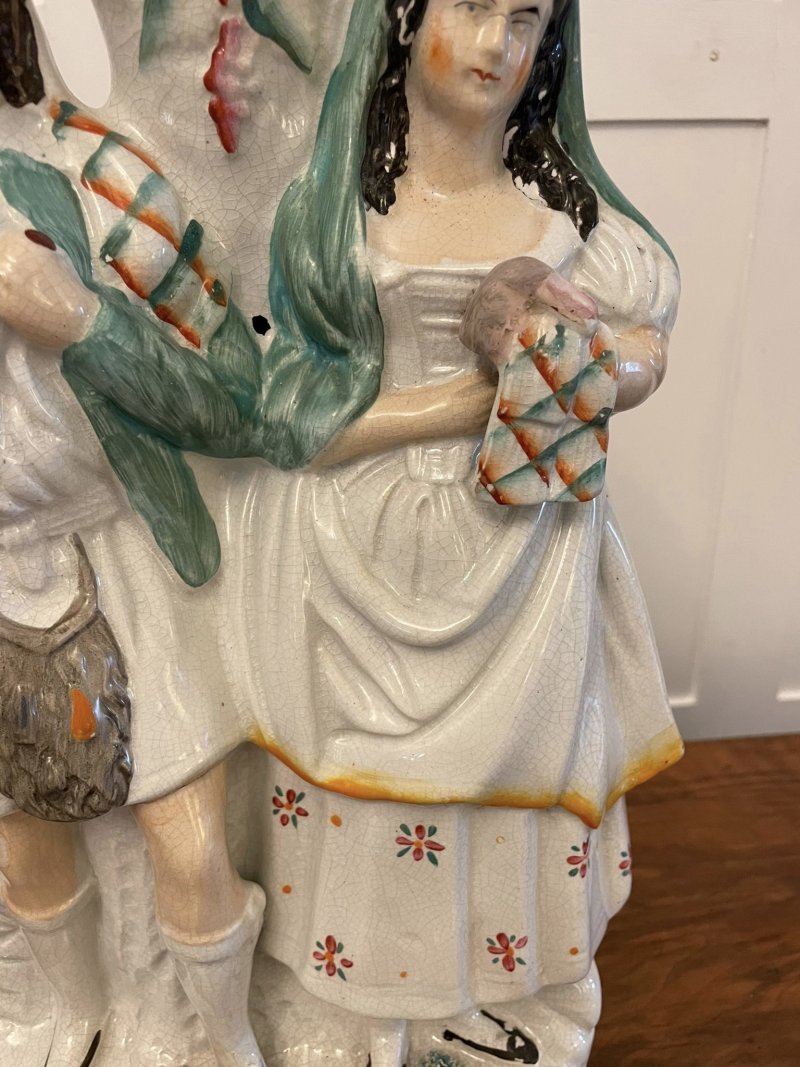 Antique Victorian Quality Large Flat Back Staffordshire Figure - Image 6