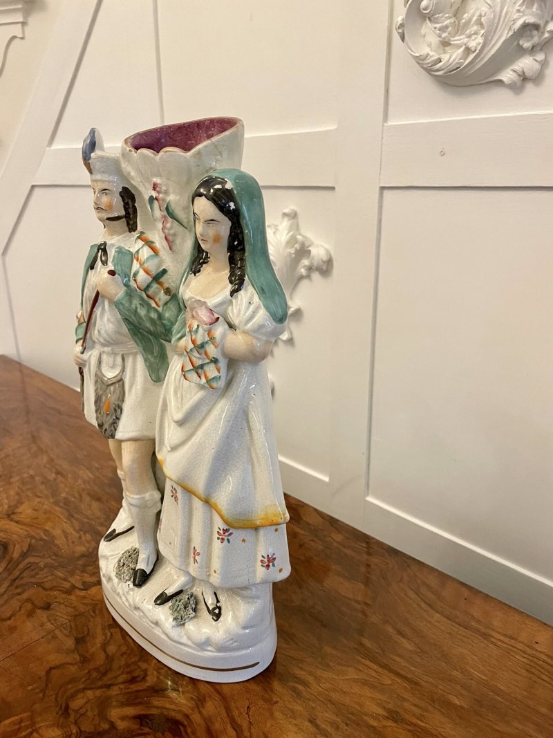 Antique Victorian Quality Large Flat Back Staffordshire Figure - Image 2