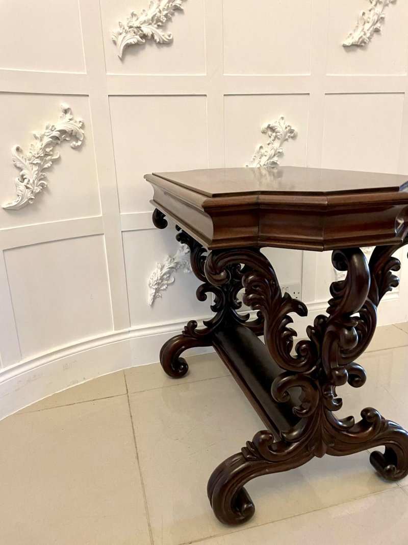 Outstanding Quality 19th Century Antique Carved Mahogany Freestanding Centre/Side Table - Image 15