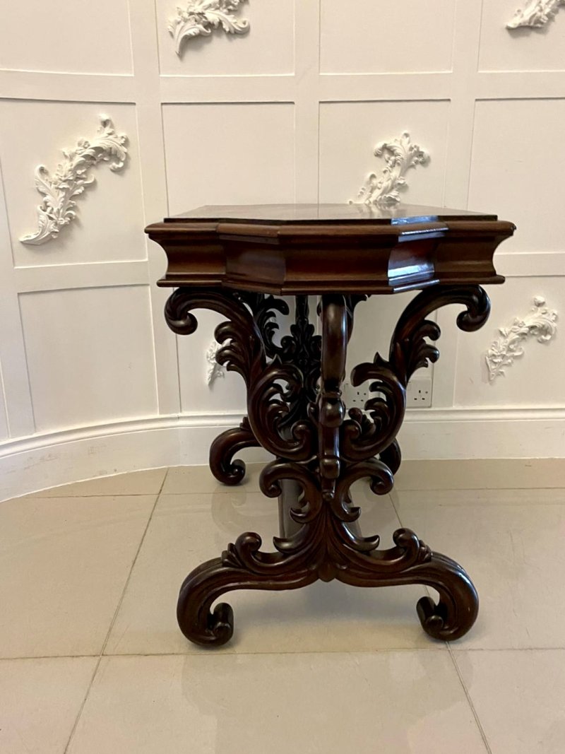 Outstanding Quality 19th Century Antique Carved Mahogany Freestanding Centre/Side Table - Image 11