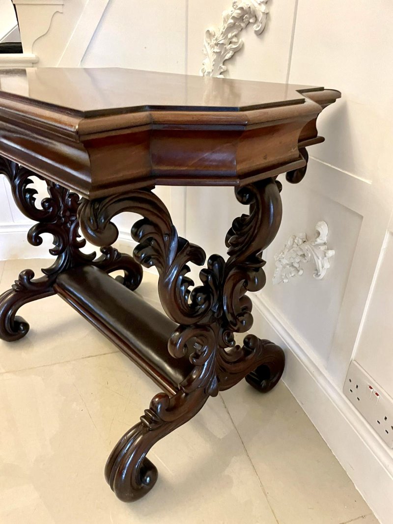 Outstanding Quality 19th Century Antique Carved Mahogany Freestanding Centre/Side Table - Image 18