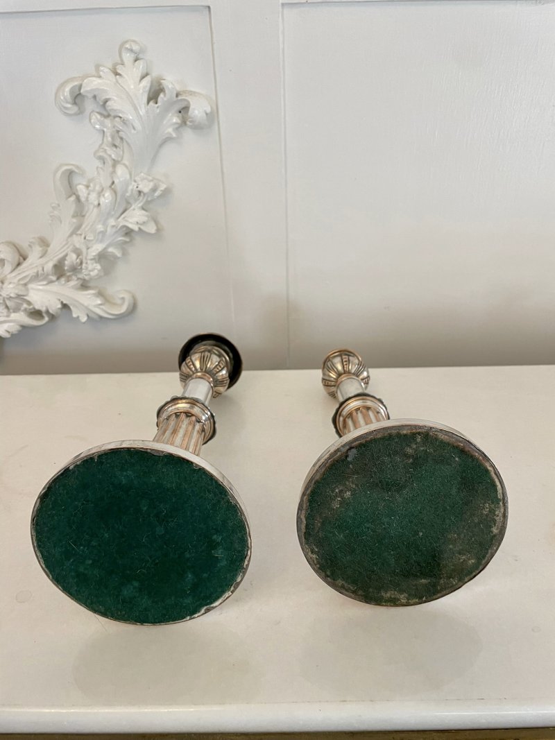 Unusual Pair Of Antique George III Quality Sheffield Plated Telescopic Candlesticks - Image 7