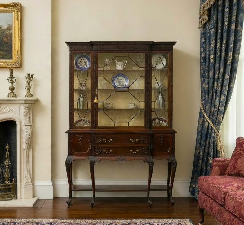 Carved Mahogany Display Cabinet by Warings - Image 2