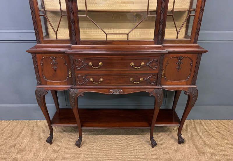 Carved Mahogany Display Cabinet by Warings - Image 6