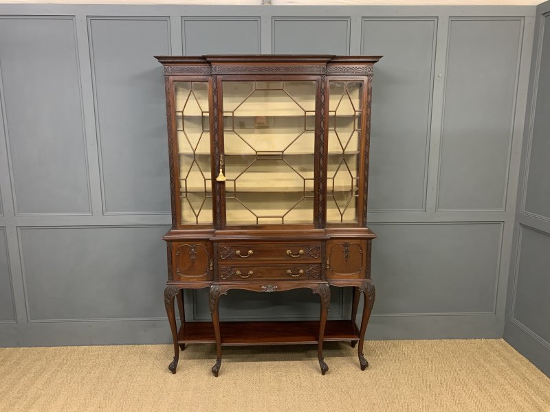 Carved Mahogany Display Cabinet by Warings - Image 5