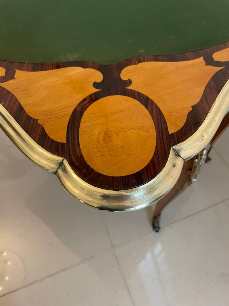 Antique Victorian Kingwood Porcelain and Ormolu Console Card Table by G T Morant - Image 12