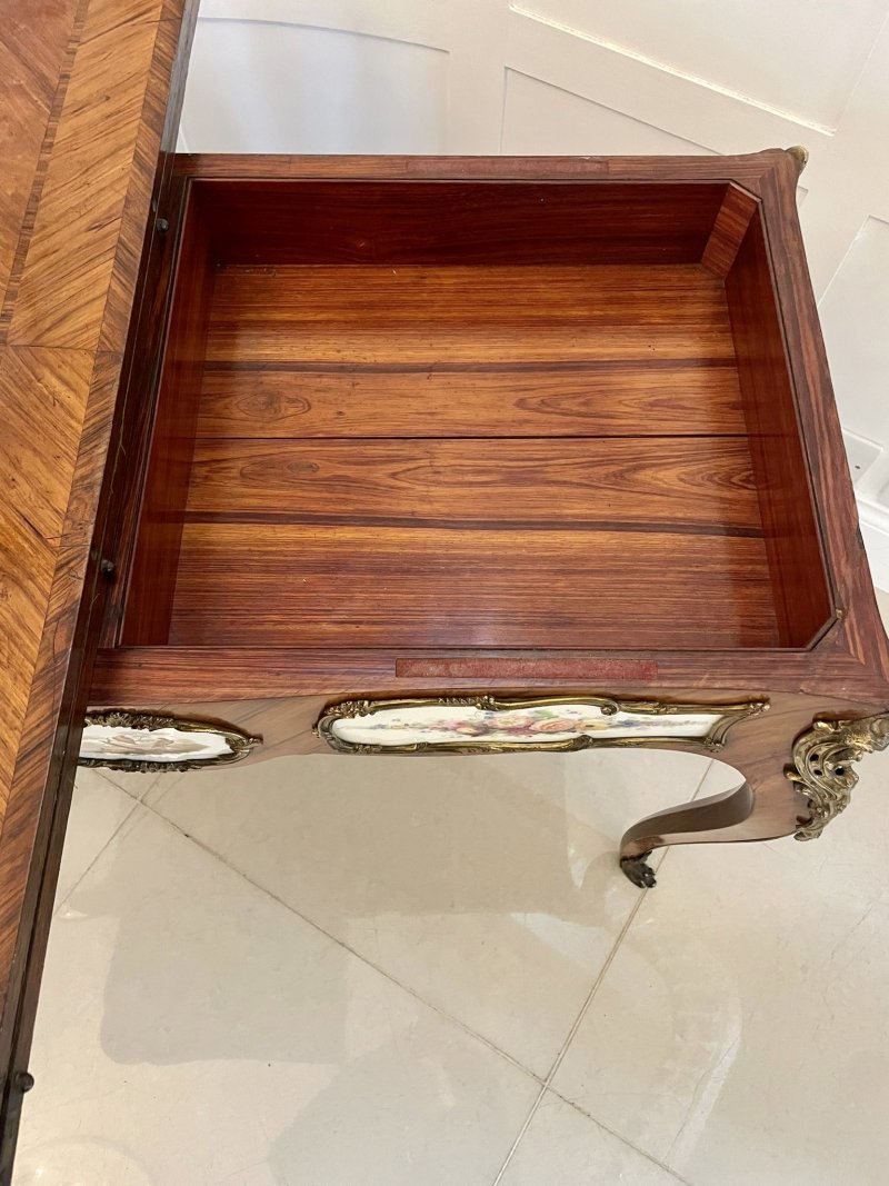 Antique Victorian Kingwood Porcelain and Ormolu Console Card Table by G T Morant - Image 24