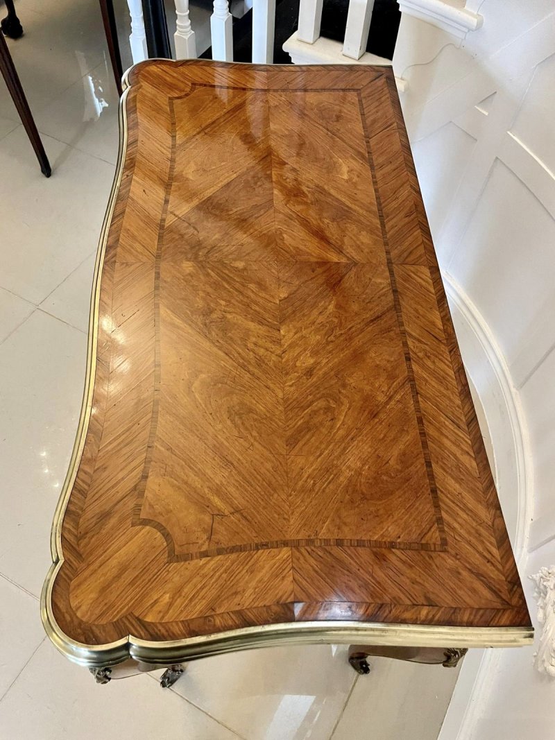 Antique Victorian Kingwood Porcelain and Ormolu Console Card Table by G T Morant - Image 22