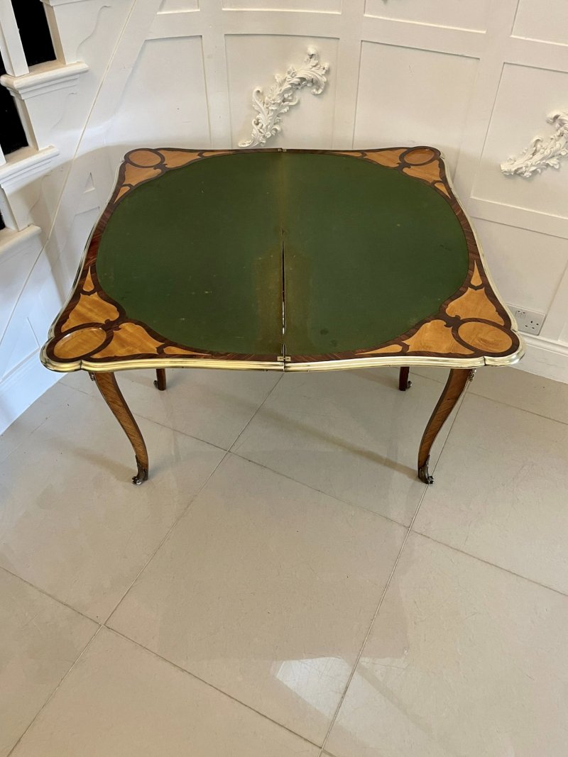 Antique Victorian Kingwood Porcelain and Ormolu Console Card Table by G T Morant - Image 11