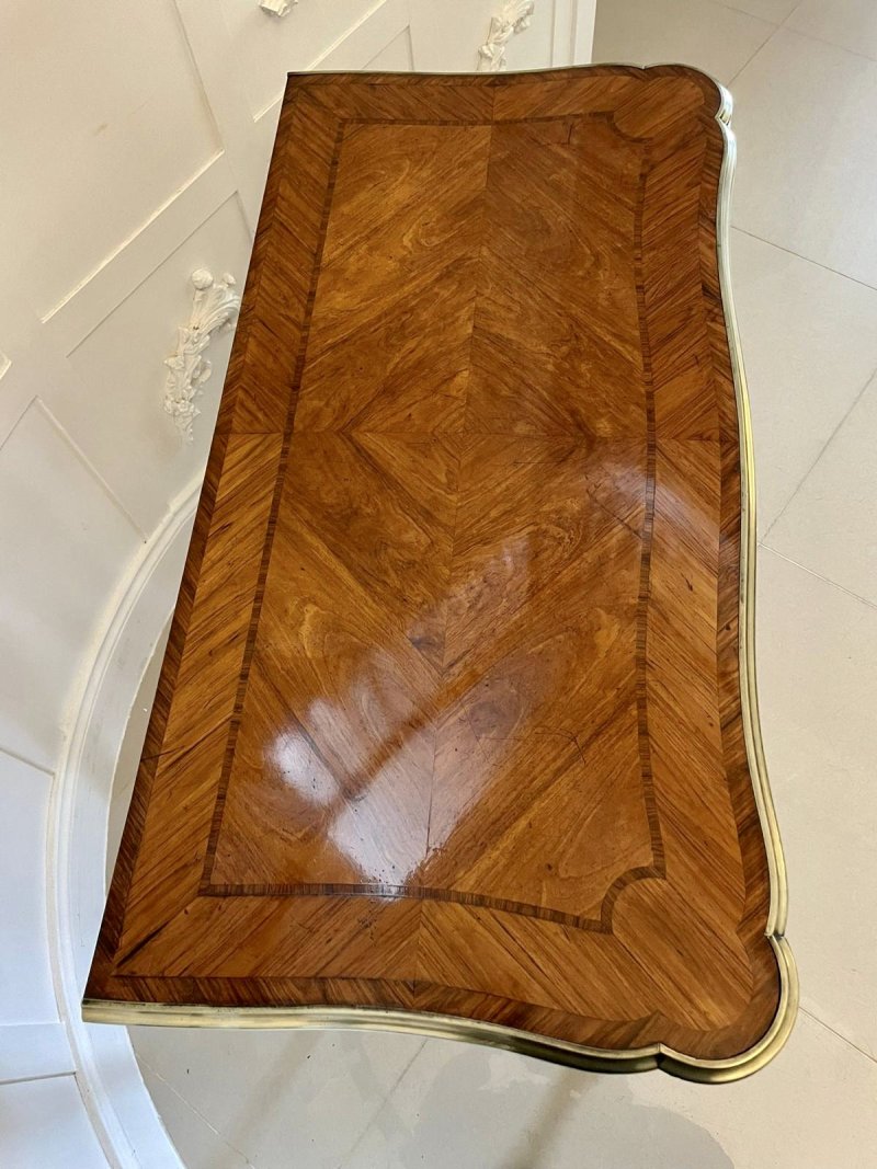 Antique Victorian Kingwood Porcelain and Ormolu Console Card Table by G T Morant - Image 23