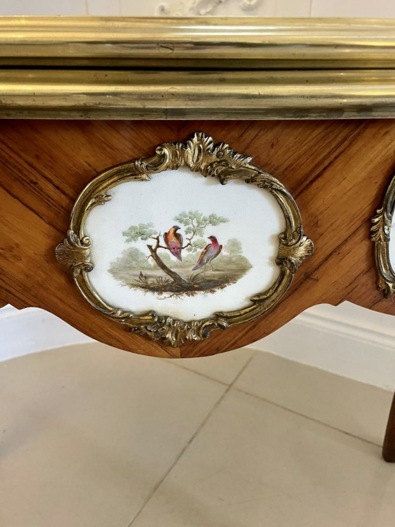 Antique Victorian Kingwood Porcelain and Ormolu Console Card Table by G T Morant - Image 21