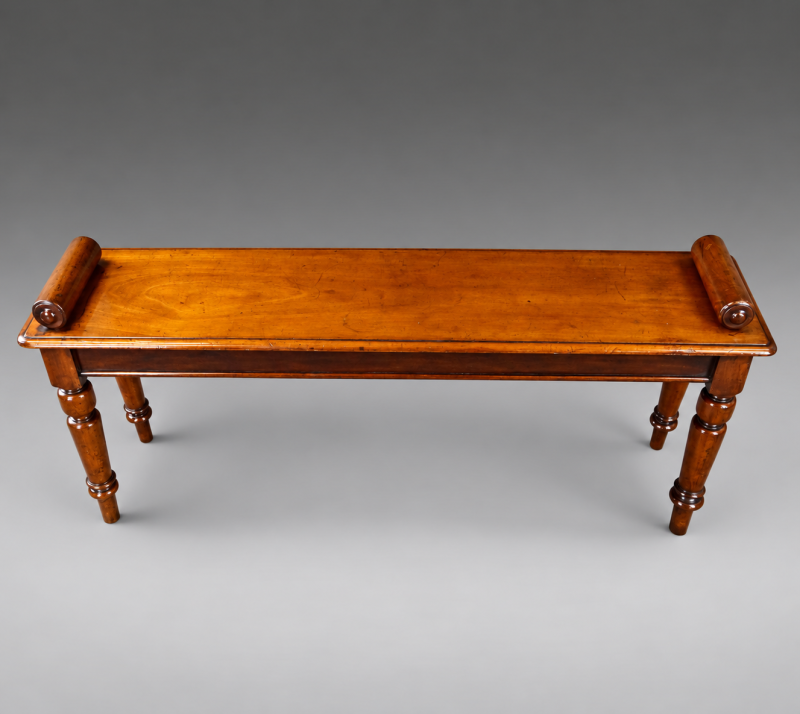 A 19th century mahogany window bench/ hall bench - Image 3