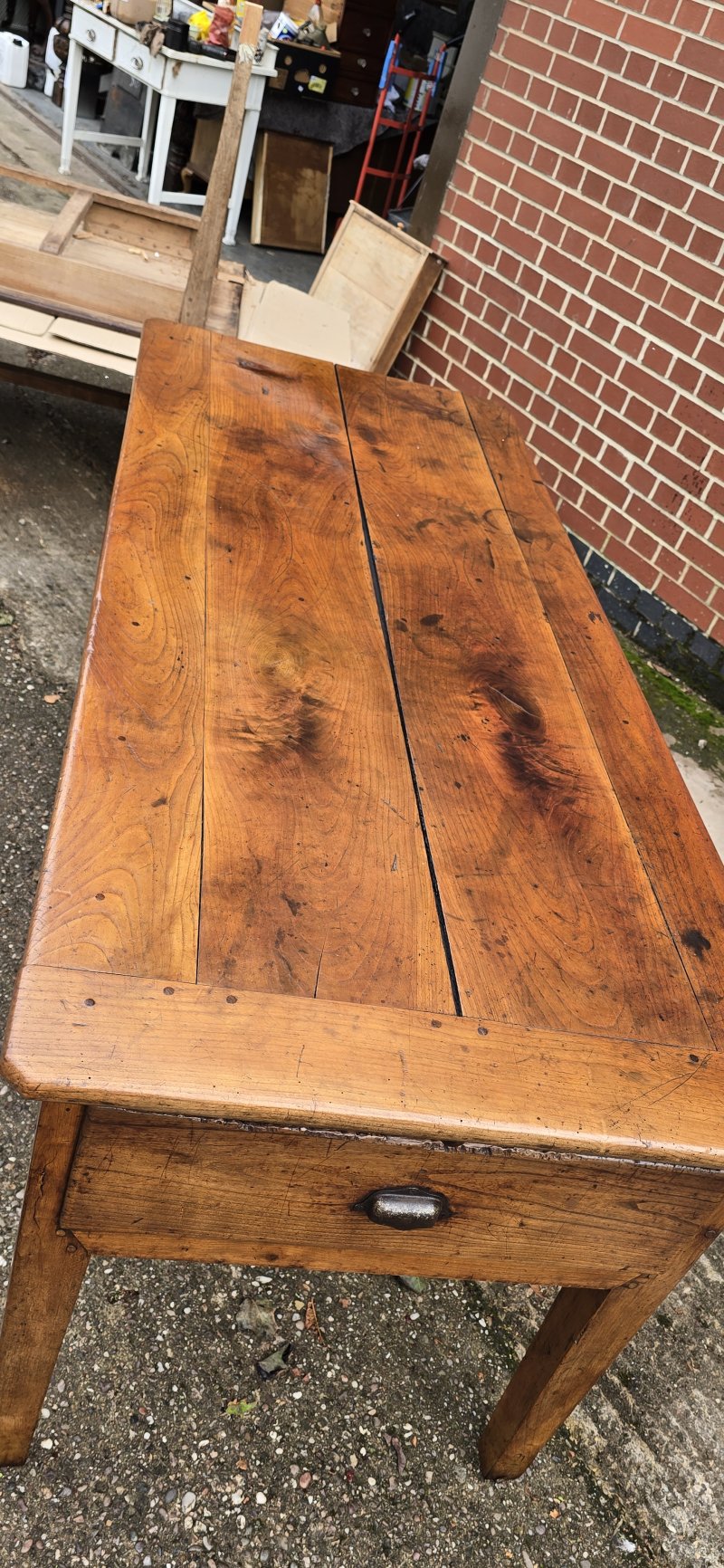 Outstanding French Cherry wood Farmhouse Ktchen Refrectory Dining Table - Image 8
