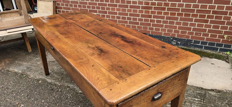 Outstanding French Cherry wood Farmhouse Ktchen Refrectory Dining Table - Image 9