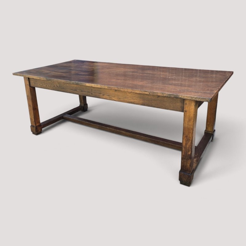 French Oak Farmhouse Refrectory Kitchen Dining Table - Image 2