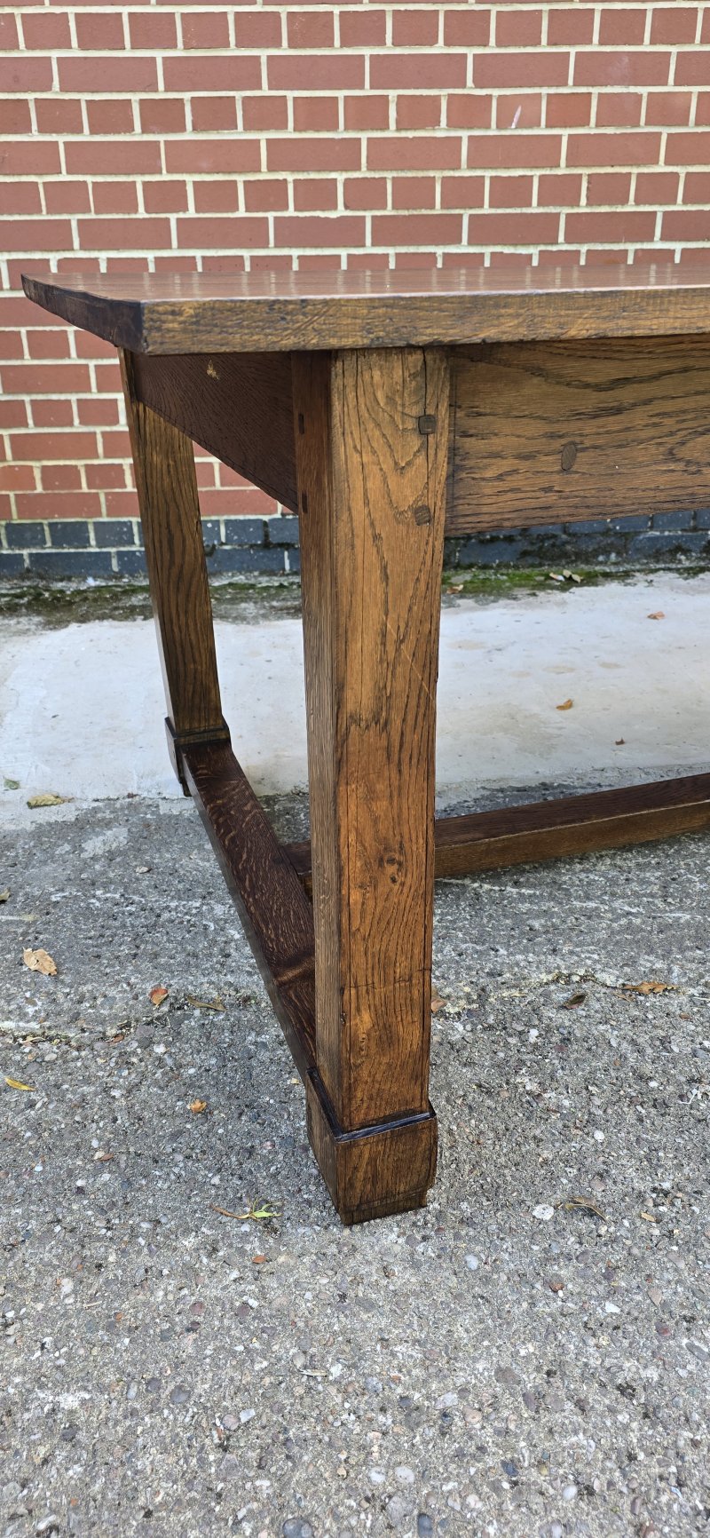 French Oak Farmhouse Refrectory Kitchen Dining Table - Image 4