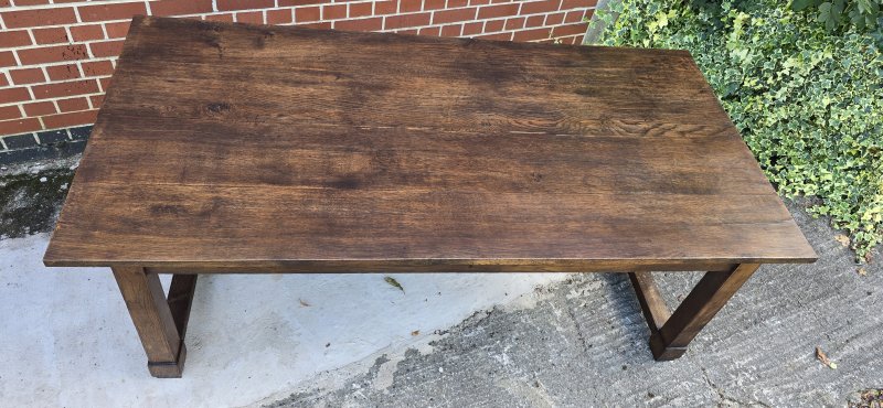 French Oak Farmhouse Refrectory Kitchen Dining Table - Image 9