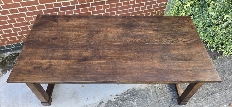 French Oak Farmhouse Refrectory Kitchen Dining Table - Image 10