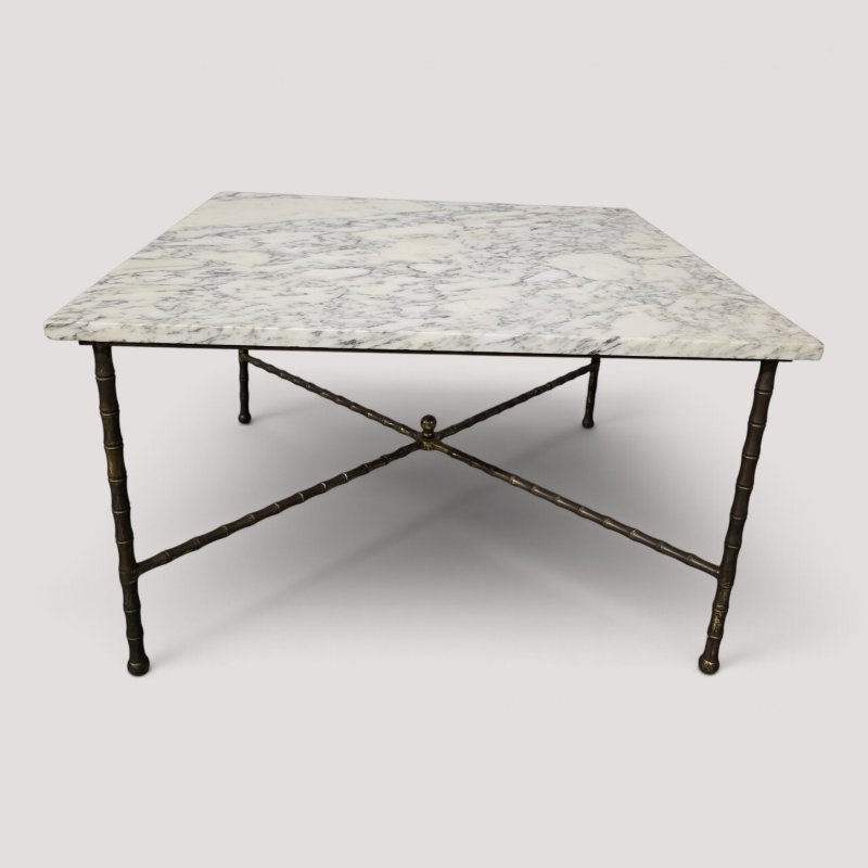 Super French Gilt Brass and Marble Coffee Table
