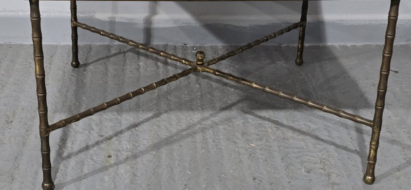 Super French Gilt Brass and Marble Coffee Table - Image 3