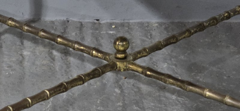 Super French Gilt Brass and Marble Coffee Table - Image 7