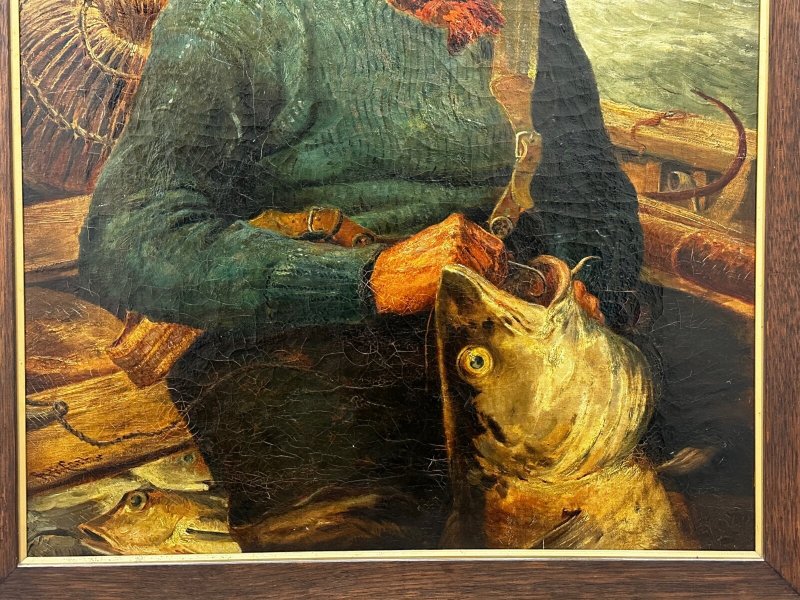 Richard Harry Carter (1839–1911) Signed Victorian Cornish Fisherman Original Marine Oil Painting - Image 10